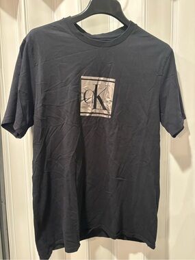 Calvin Klein Black Logo Crew Neck T-Shirt Size Medium